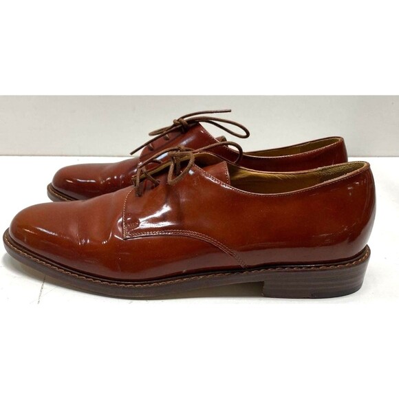 Vintage Cole Haan Brown Patent Leather Oxford Shoes- Made in Italy 6 B main image 4